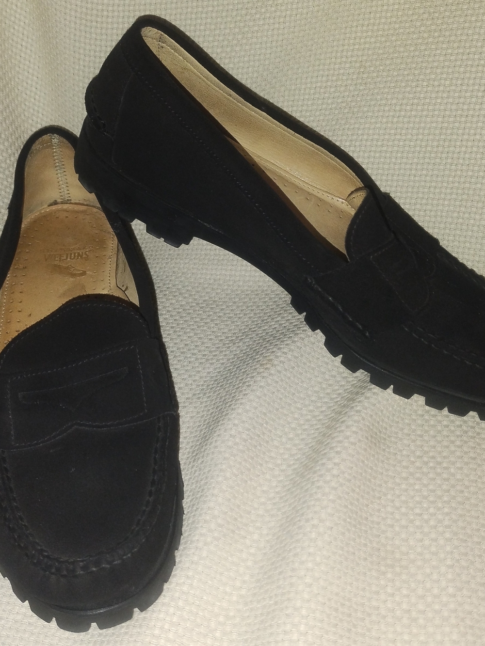 Bass Weejuns Mens 9D Black Suede Loafers - Picture 2 of 8